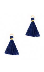 Ibiza style Tassel 1.5cm Gold - sodalite blue